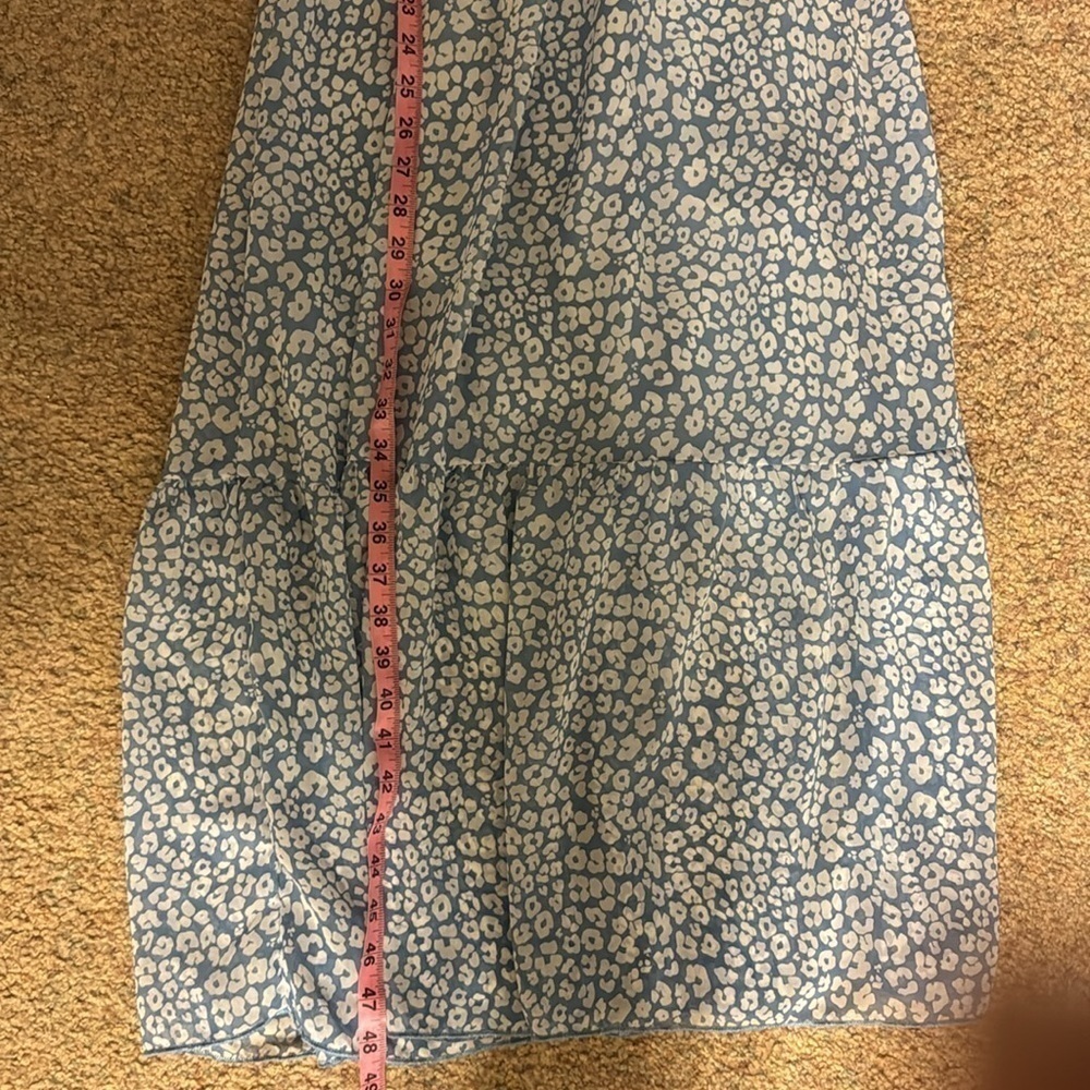 Pretty Garden Blue Floral Midi Dress.  Size Small - Picture 9 of 12